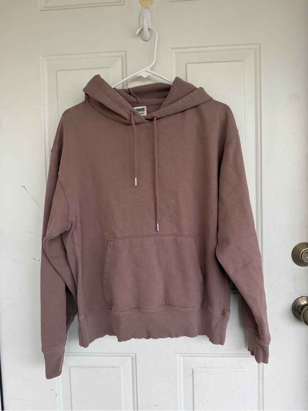 PINK Women's Hoodie oversized Tan sweatshirt size S
